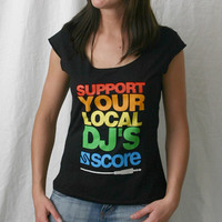 Support Your Local DJs Girl Tank (Black)