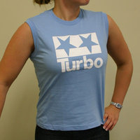 Turbo Logo Girl Muscle Shirt (Baby blue - White)