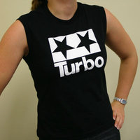 Turbo Logo Girl Muscle Shirt (Black - White)