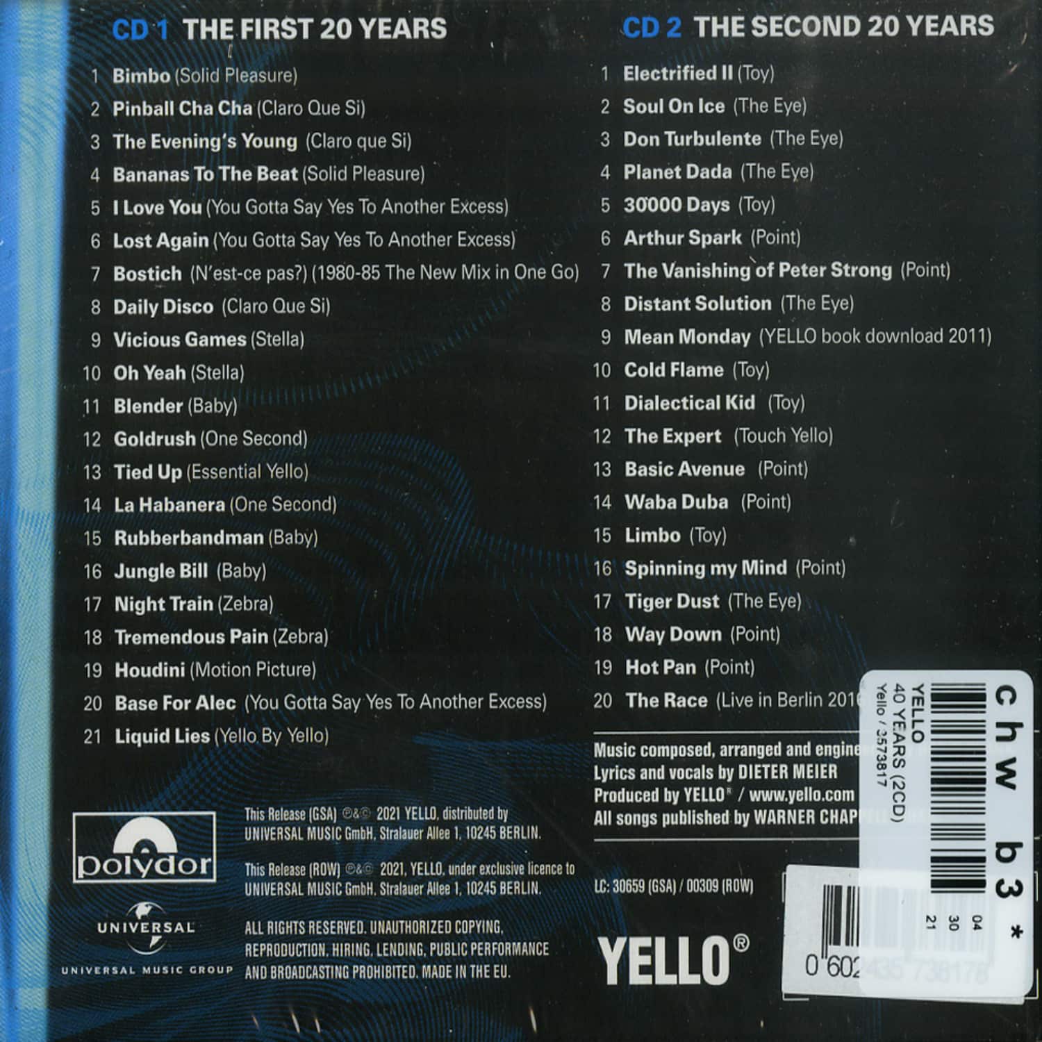 YELLO 40 YEARS (CD-BOXセット) YELLO 40 YEARS (CD-BOX Set)