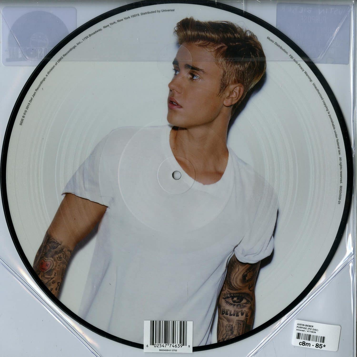Justin Bieber Purpose ピクチャーディスク　レコード NEW SUPER RARE Justin Bieber - Purpose PICTURE DISC Vinyl LP