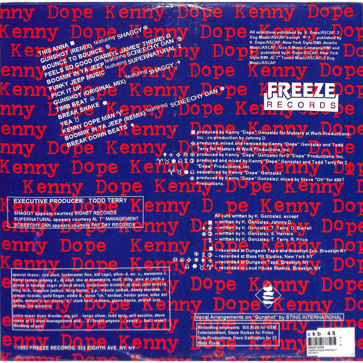 7” KENNY  UNRELEASED PROJECT Kenny Dope – The Unreleased Project – Vinyl (12