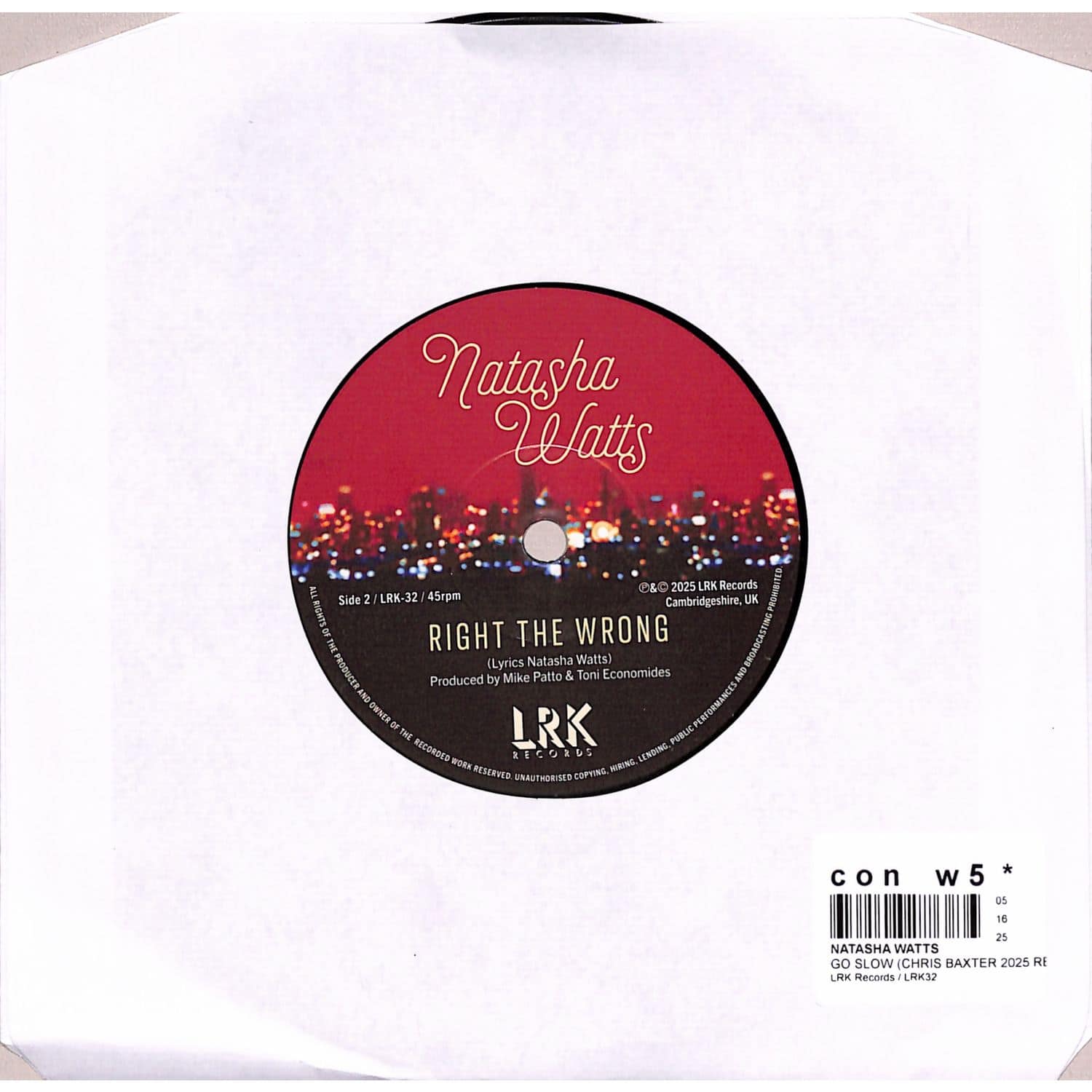 7” Natasha Watts Go Slow/Right The Wrong NATASHA WATTS - RIGHT THE WRONG (MrSOULRIO MIX EXTENDED