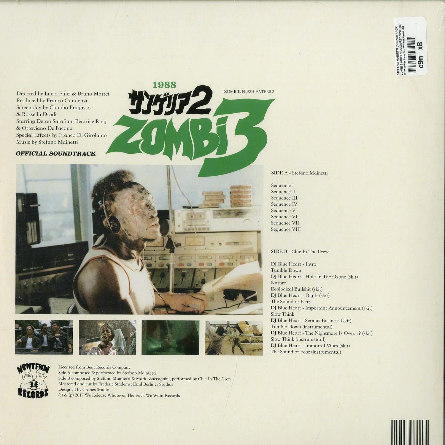 スイスLP Stefano Mainetti / Clue In The Zombi 3 / Zombie Flesh Eaters 2 (Original Motion Pi WRWTFWW011DJ We Release Whatever  /00260 Stefano Mainetti / Clue In The Crew – Zombi 3 / Zombie Flesh