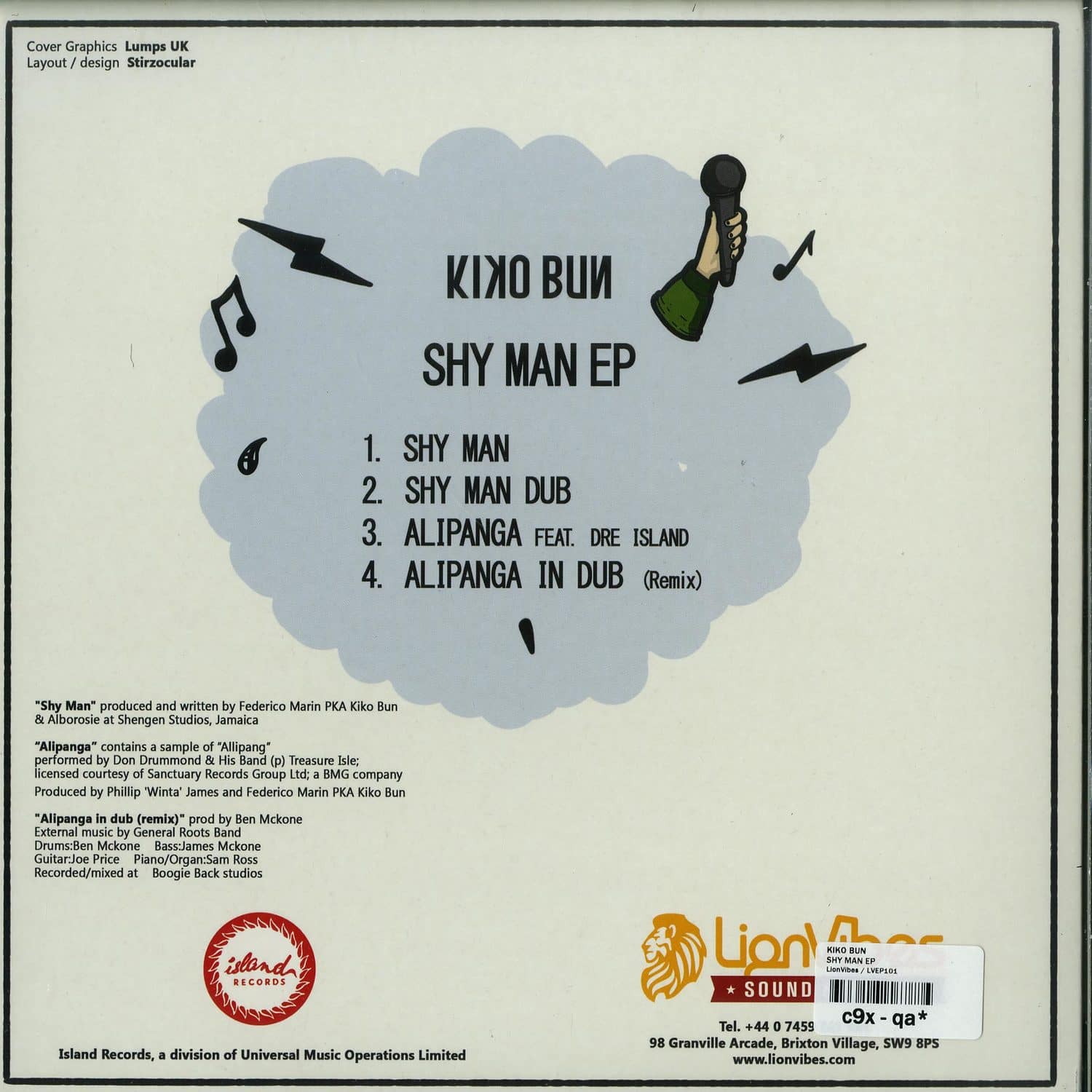 英10” Kiko Bun Shy Man EP LVEP101  Records, Lionvibes Sound And Music /00200 Shy Man EP | Kiko Bun | Lion Vibes