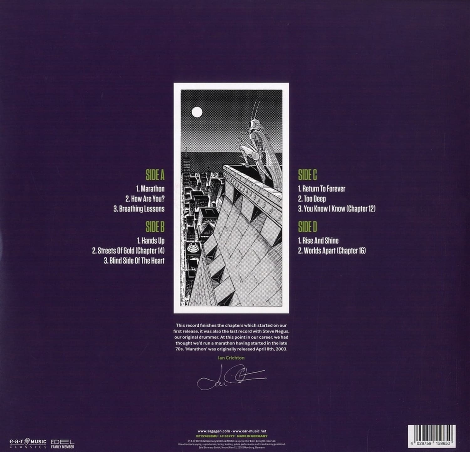 欧2LP Saga Marathon 0215965EMU Ear Music /00520 Saga - MARATHON