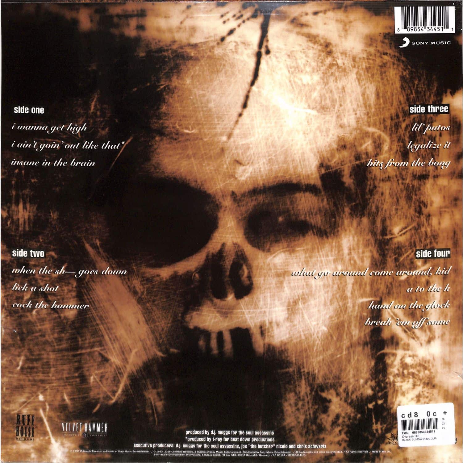 欧2LP Cypress Hill Black Sunday 88985434451 Sony Music, Columbia /00520 Cypress Hill – Black Sunday – 2 x Vinyl (Gatefold, LP, Album