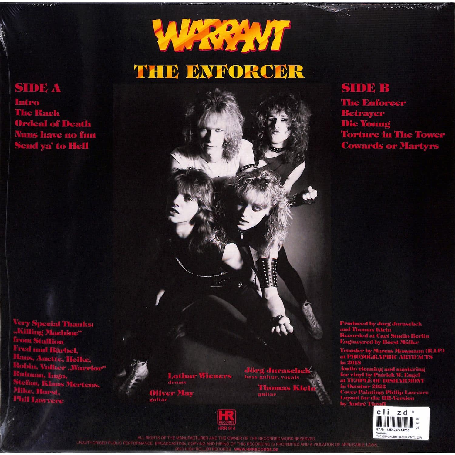 独LP Warrant The Enforcer HRR914 High Roller Records 未開封 /00260 独LP Warrant The Enforcer HRR914 High Roller Records 未開封