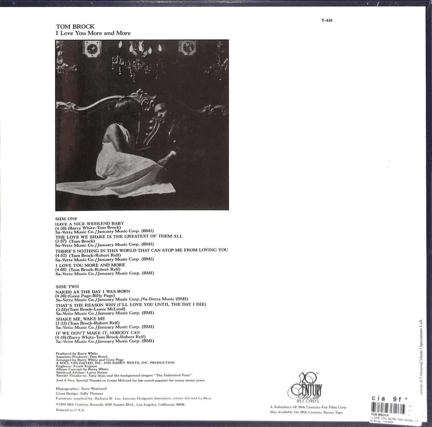 ◎美品 TOM BROCK - I LOVE YOU MORE AND MORE Tom Brock - I Love You More and More - Music & Performance