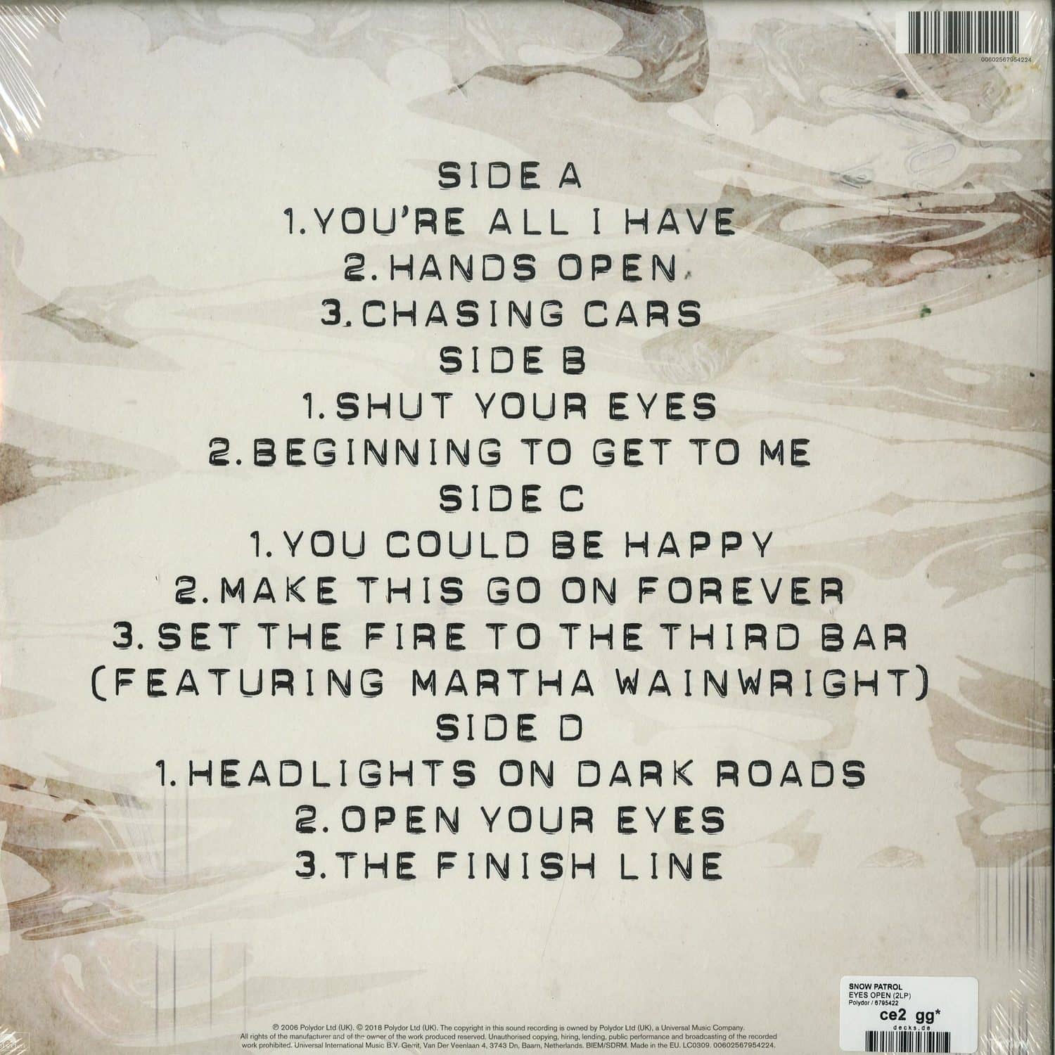 【LP】SNOW PATROL/EYES OPEN/UKオリジナル盤 Vinyl | Eyes Open | Snow Patrol