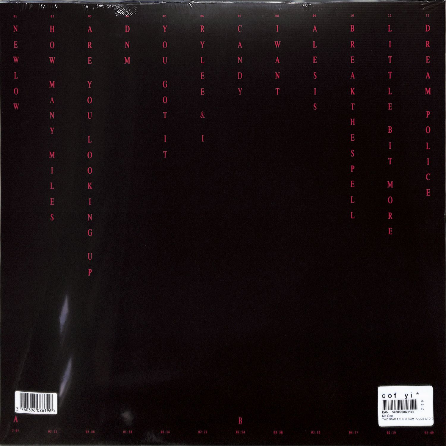 新品!Mk.gee『Two Star & The Dream Police Mk.gee – Two Star & The Dream Police – Vinyl (LP, Album