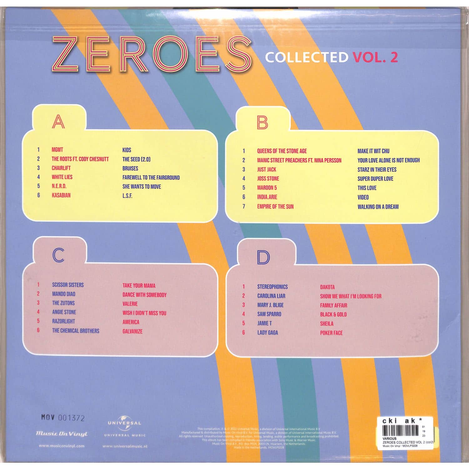 欧2LP Various Zeroes Collected MOVLP2940 Universal Music, Mus /00520 Zeroes Collected – 2 x Vinyl (Yellow, 180 g, LP, Compilation