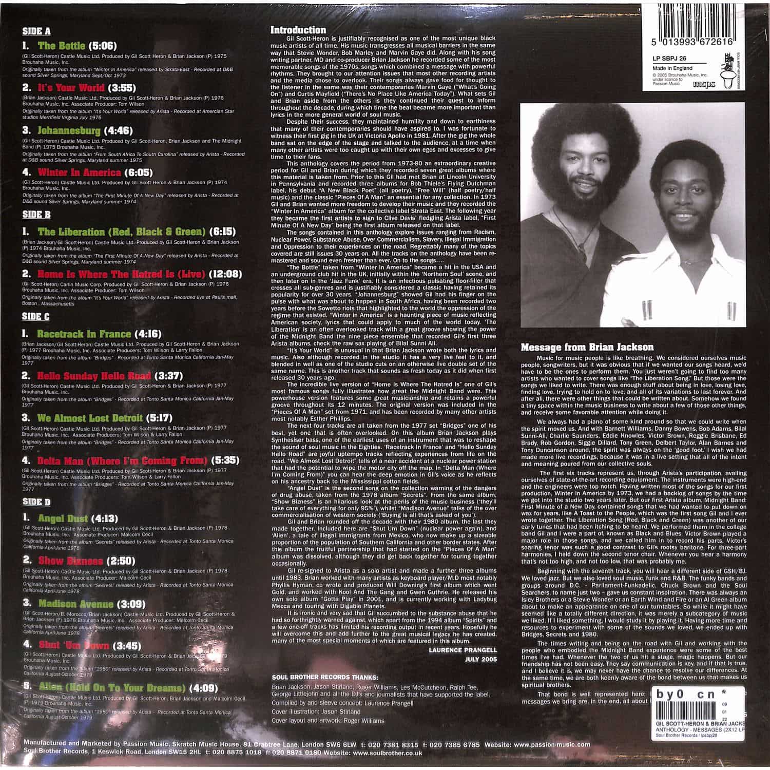 Gil Scott-Heron And Brian Jackson / Anthology / Messages (2x12 Gil Scott-Heron And Brian Jackson / Anthology / Messages (2x12