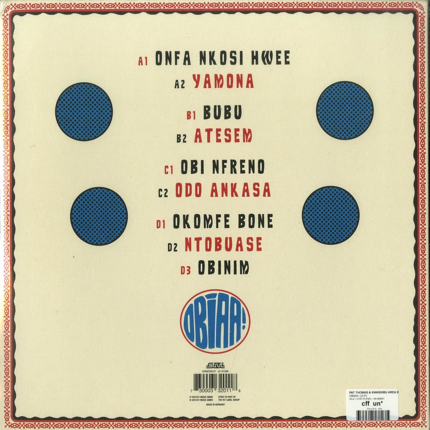 英2LP Pat Thomas (3) And Kwashibu Ar Obiaa! STRUT201LP Strut /00520 Buy Pat Thomas (3) And Kwashibu Area Band : Obiaa! (2xLP
