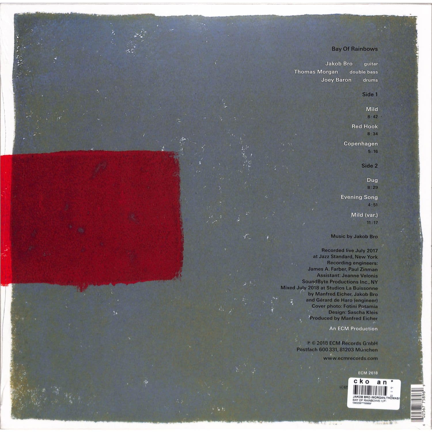 独LP Jakob Bro Bay Of Rainbows ECM2618 ECM Records /00260 Bay Of Rainbows - ECM Records