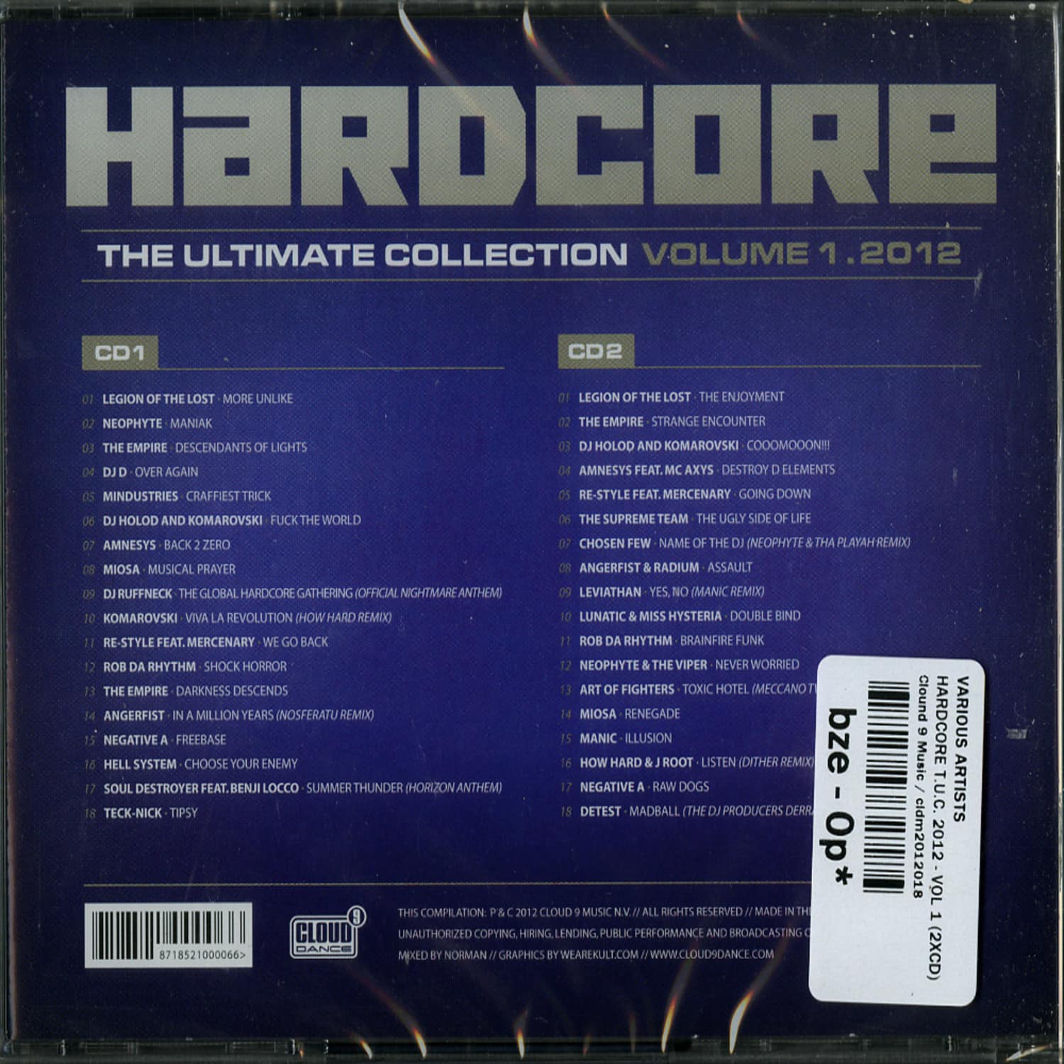 Various Artists - HARDCORE THE ULTIMATE COLLECTION VOLUME 1.2012