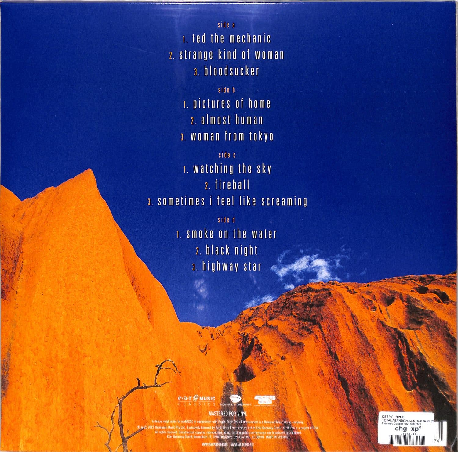 Deep Purple - TOTAL ABANDON - AUSTRALIA 99