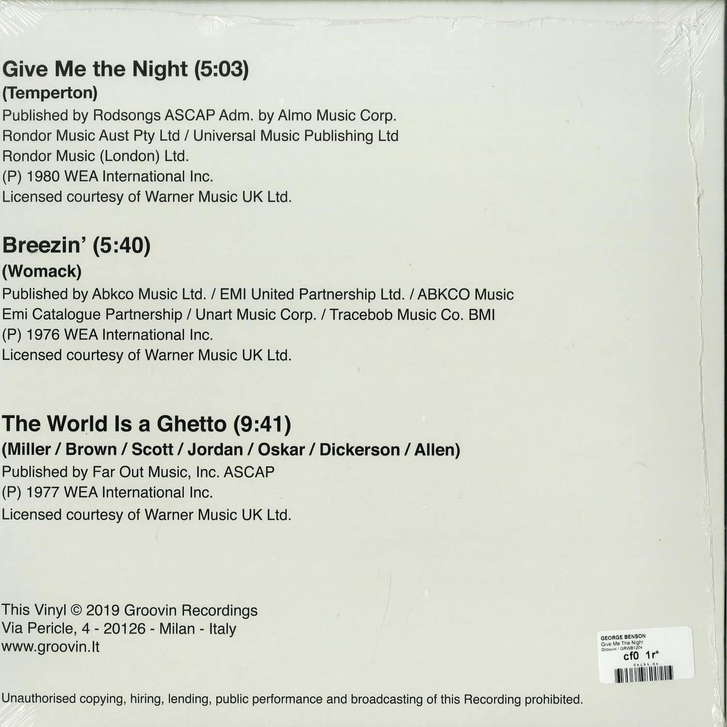 George benson give me the night