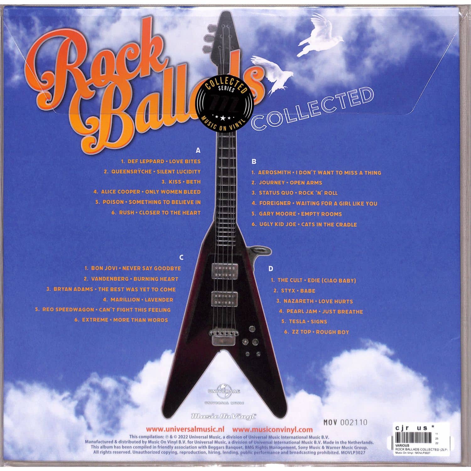 蘭2LP Various Rock Ballads Collected MOVLP3027 Music On Vinyl, Univ 未開封 /00520 Various - ROCK BALLADS COLLECTED