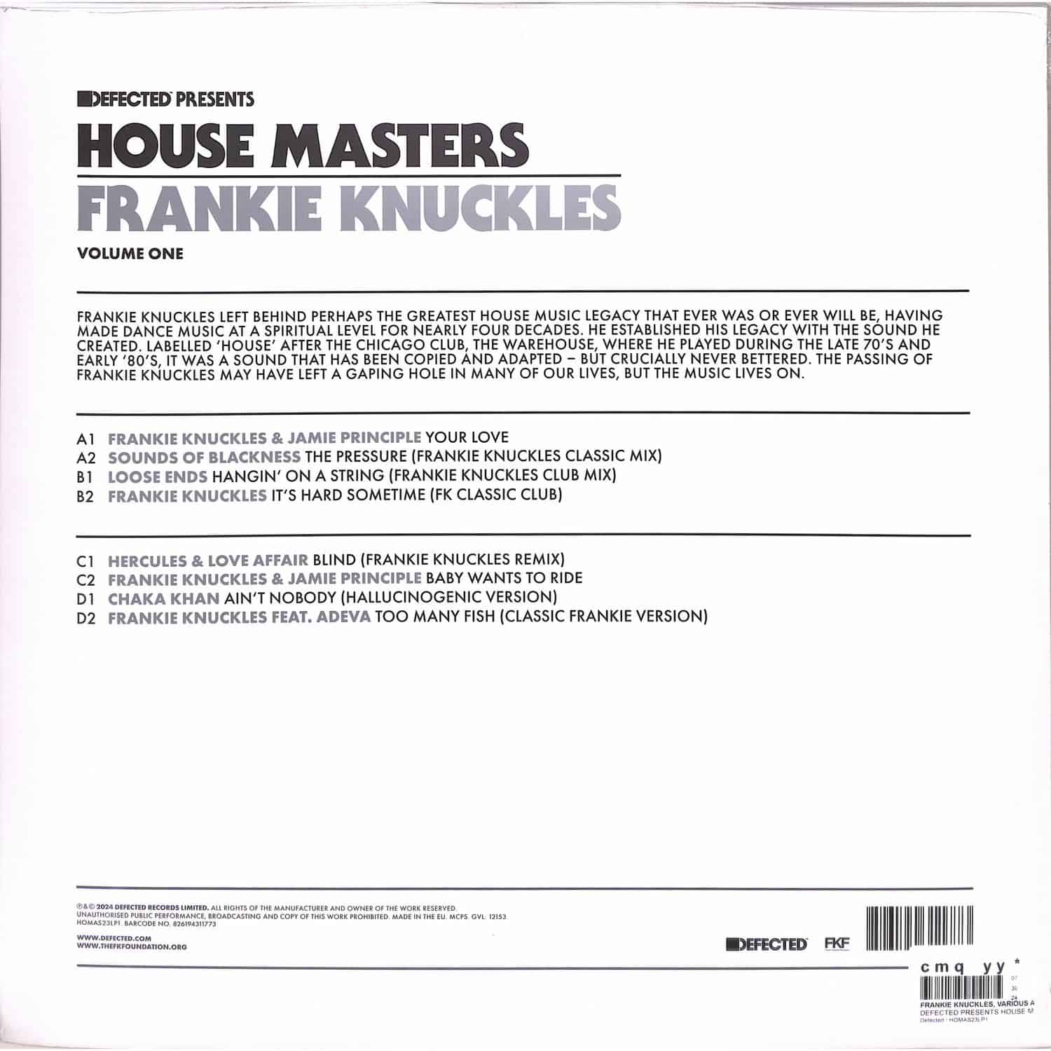Frankie Knuckles, Various Artists - DEFECTED PRESENTS HOUSE