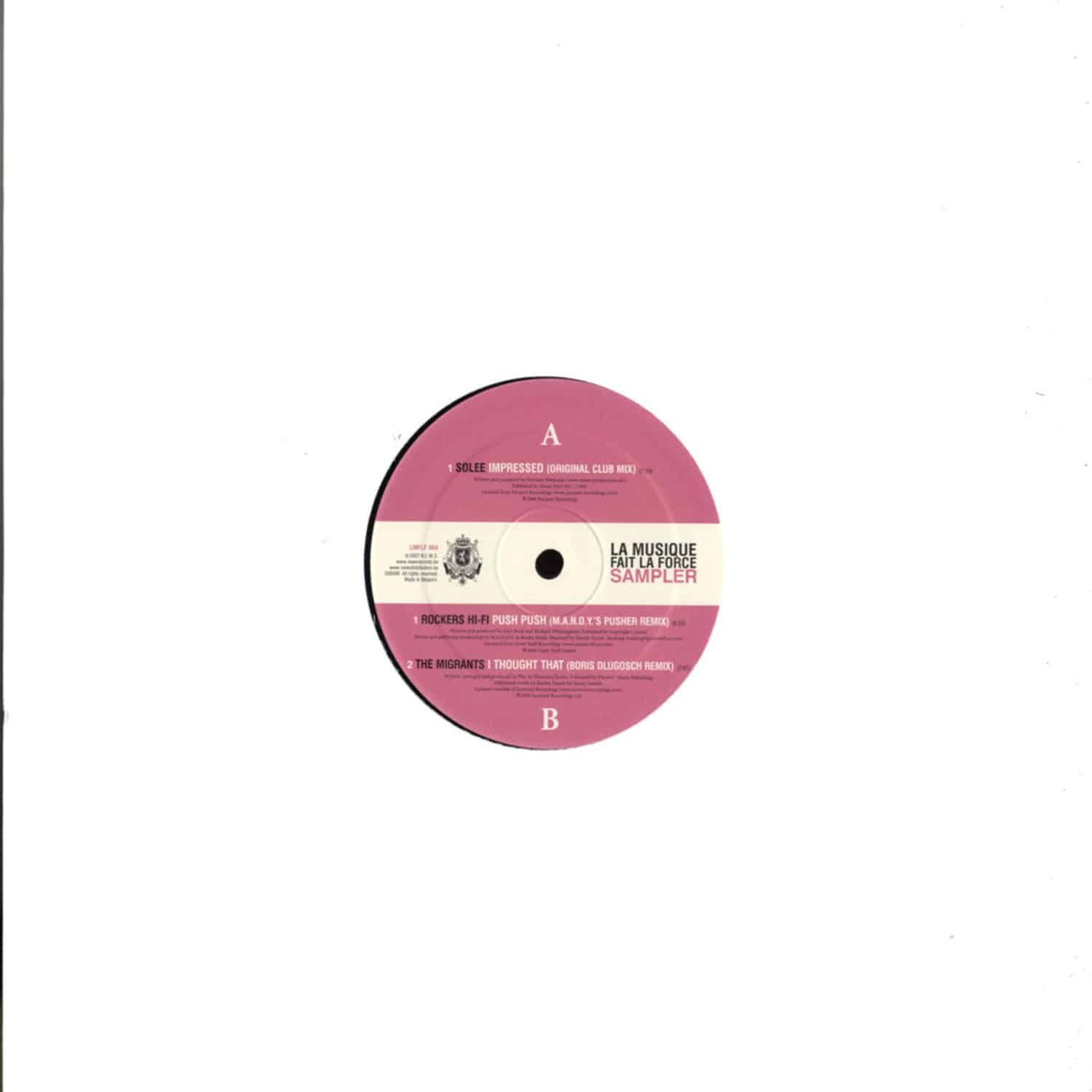Various - LA MUSIQUE FAIT LA FORCE SAMPLER