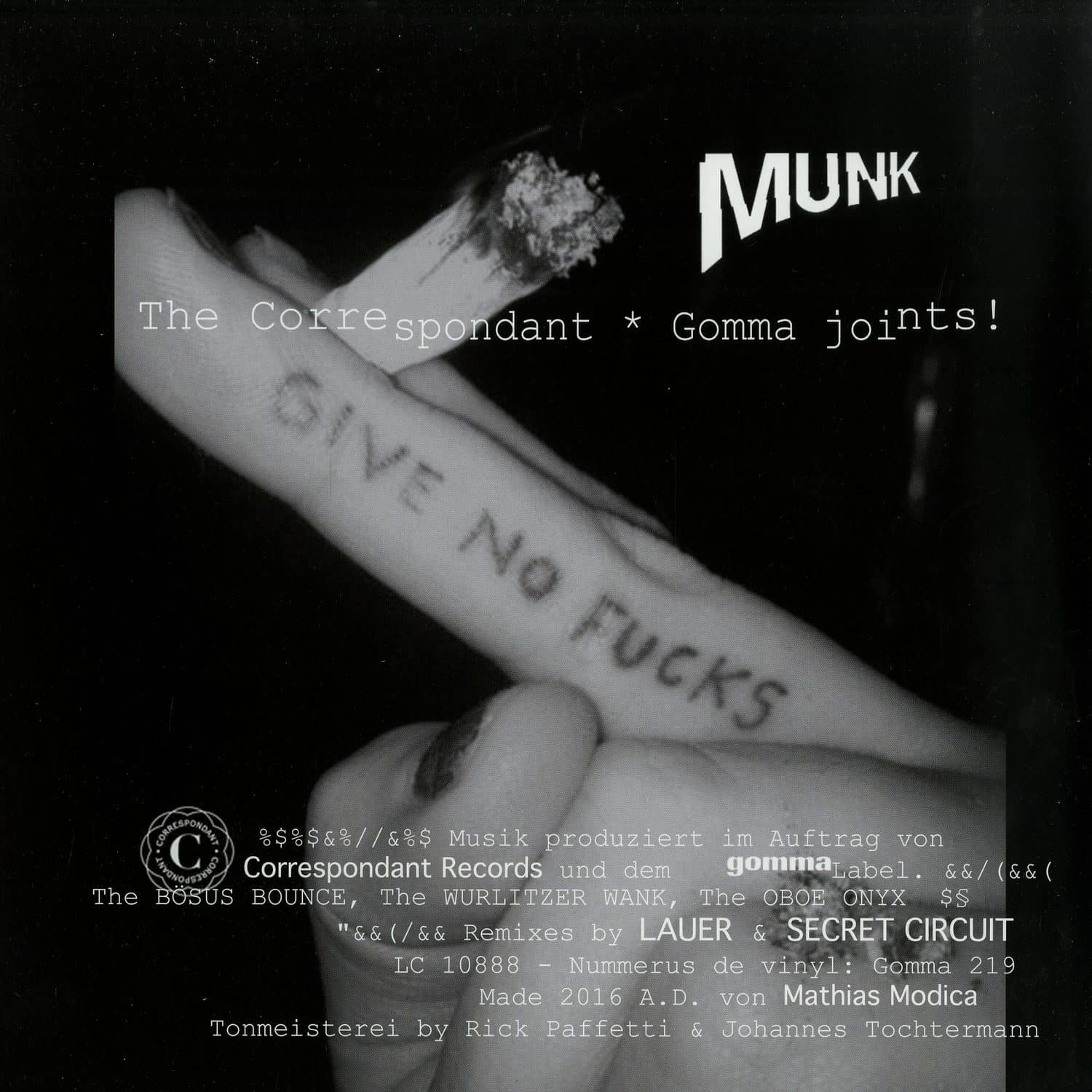 Munk - THE CORRESPONDANT GOMMA JOINTS 