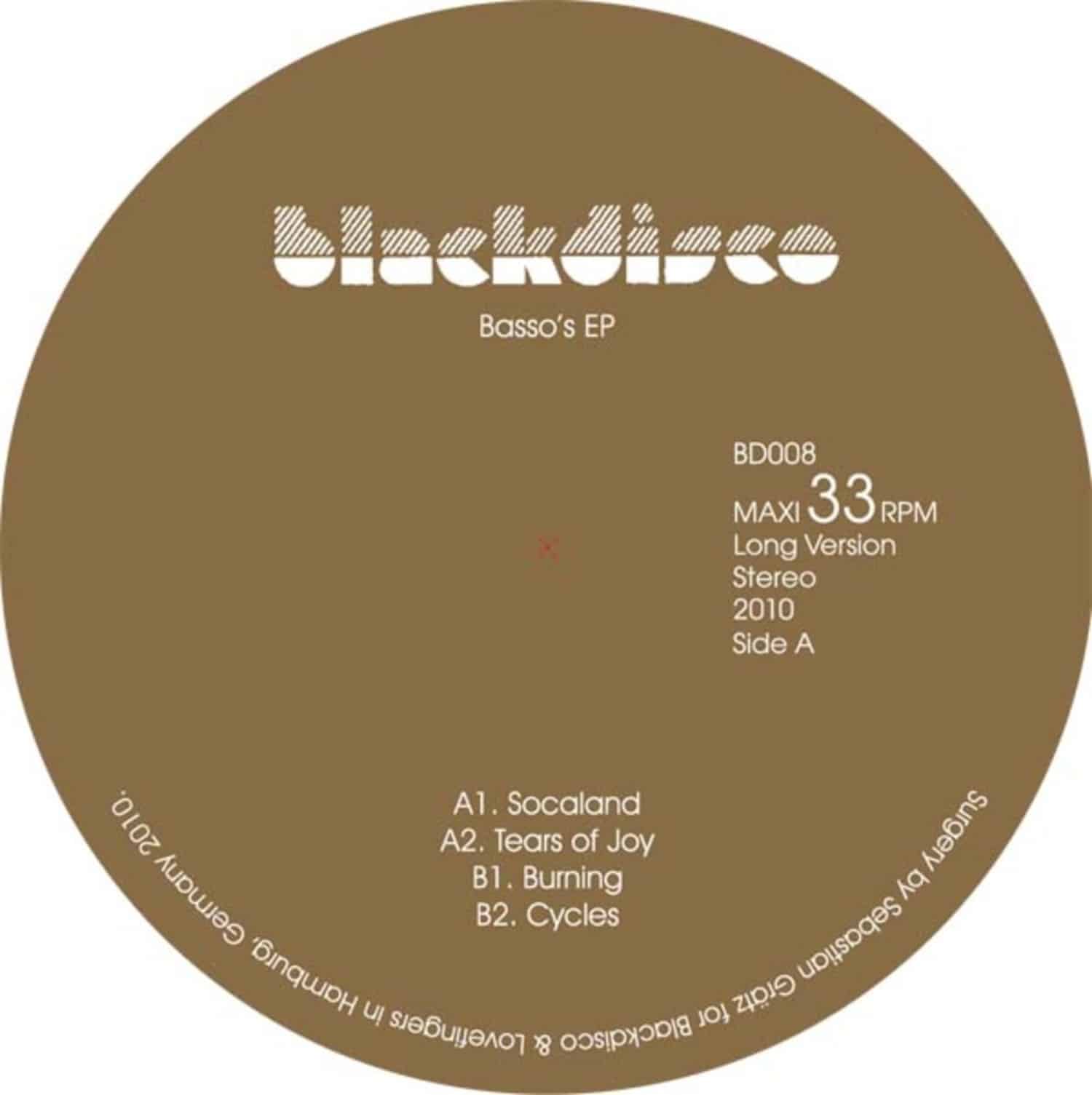 Basso - BLACKDISCO VOL. 8 BASSOS EP