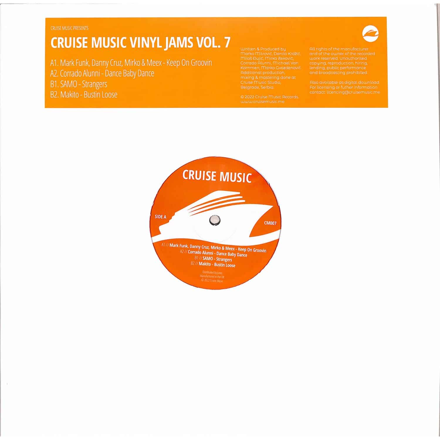 Mark Funk / Danny Cruz / Mirko & Meex / Corrado Alunni / Samo / Makito - CRUISE MUSIC VINYL JAMS VOL 7