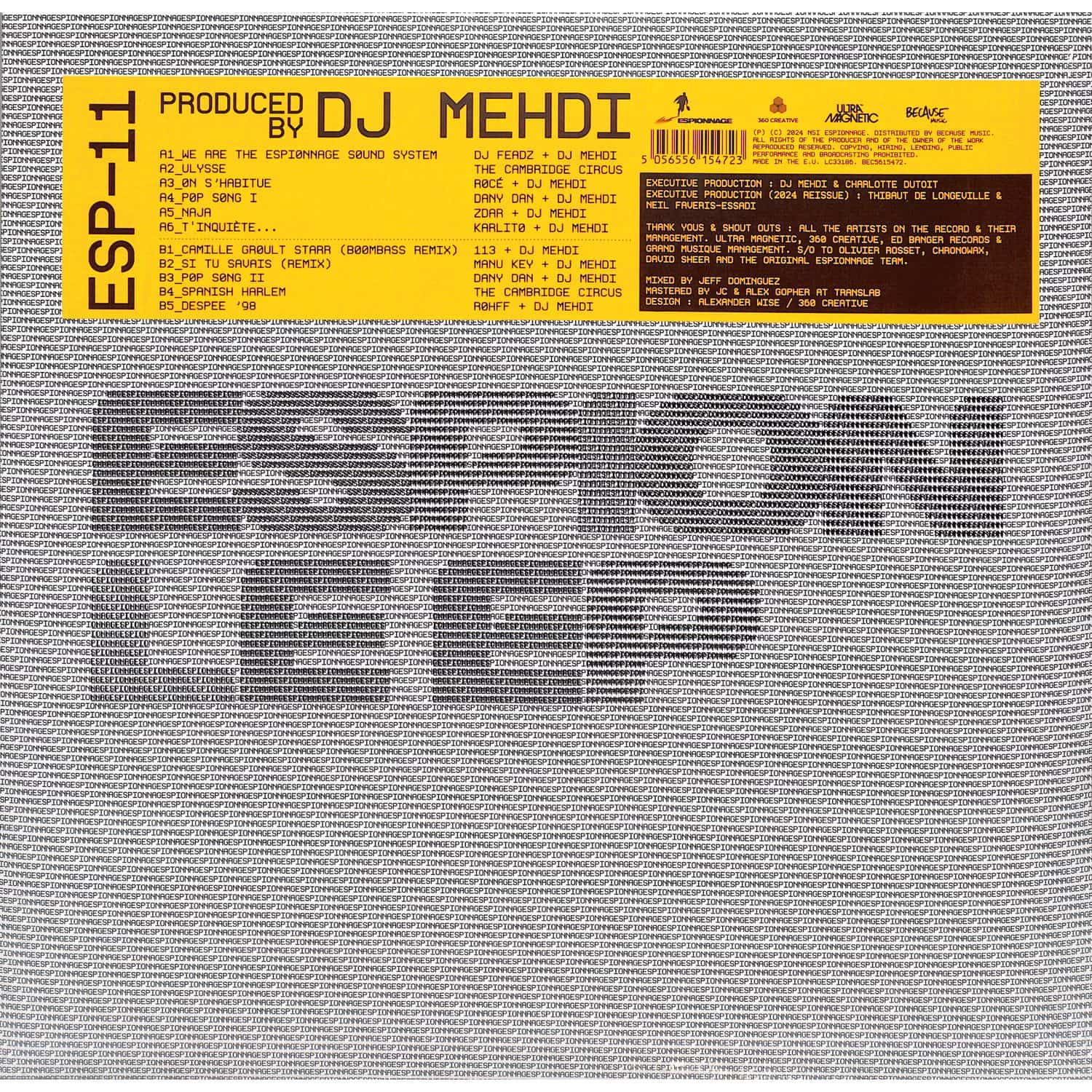 DJ MEHDI - ESPION EP - 2025 REPRESS ORANGE VINYL