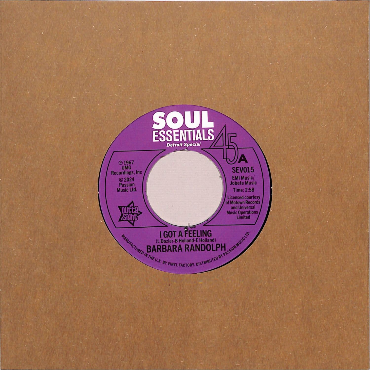 Barbara Randolph - I GOT A FEELING / MY LOVE IS YOUR LOVE 