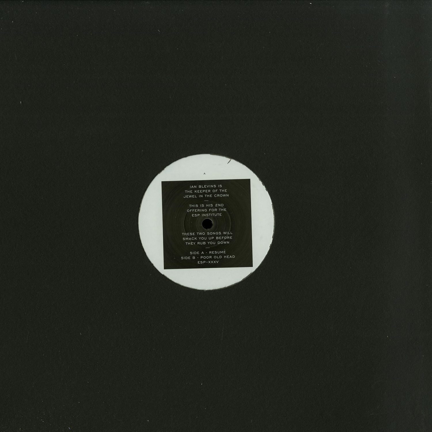 Ian Blevins - RESUME B/W POOR OLD HEAD