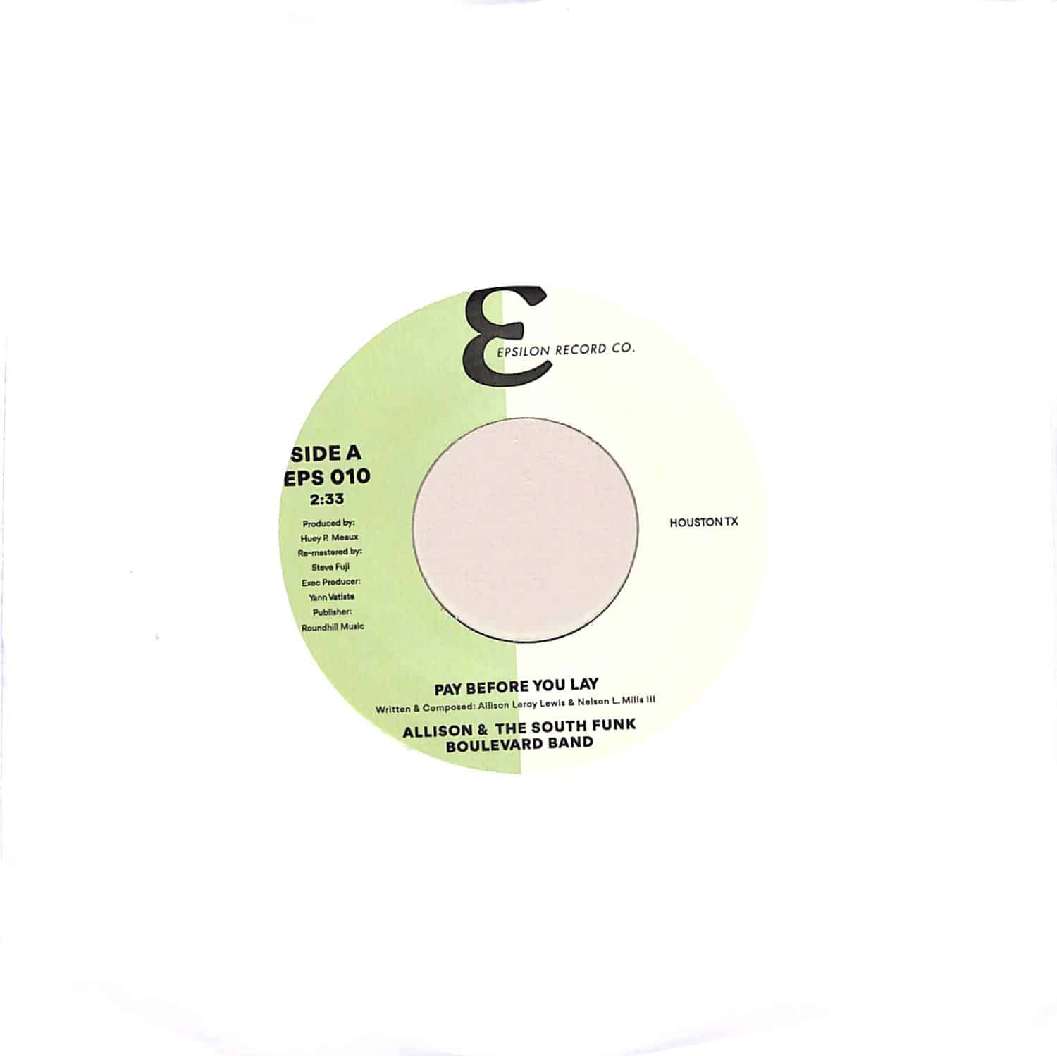 Allison & The South Funk Boulevard Band - PAY BEFORE YOU LAY 