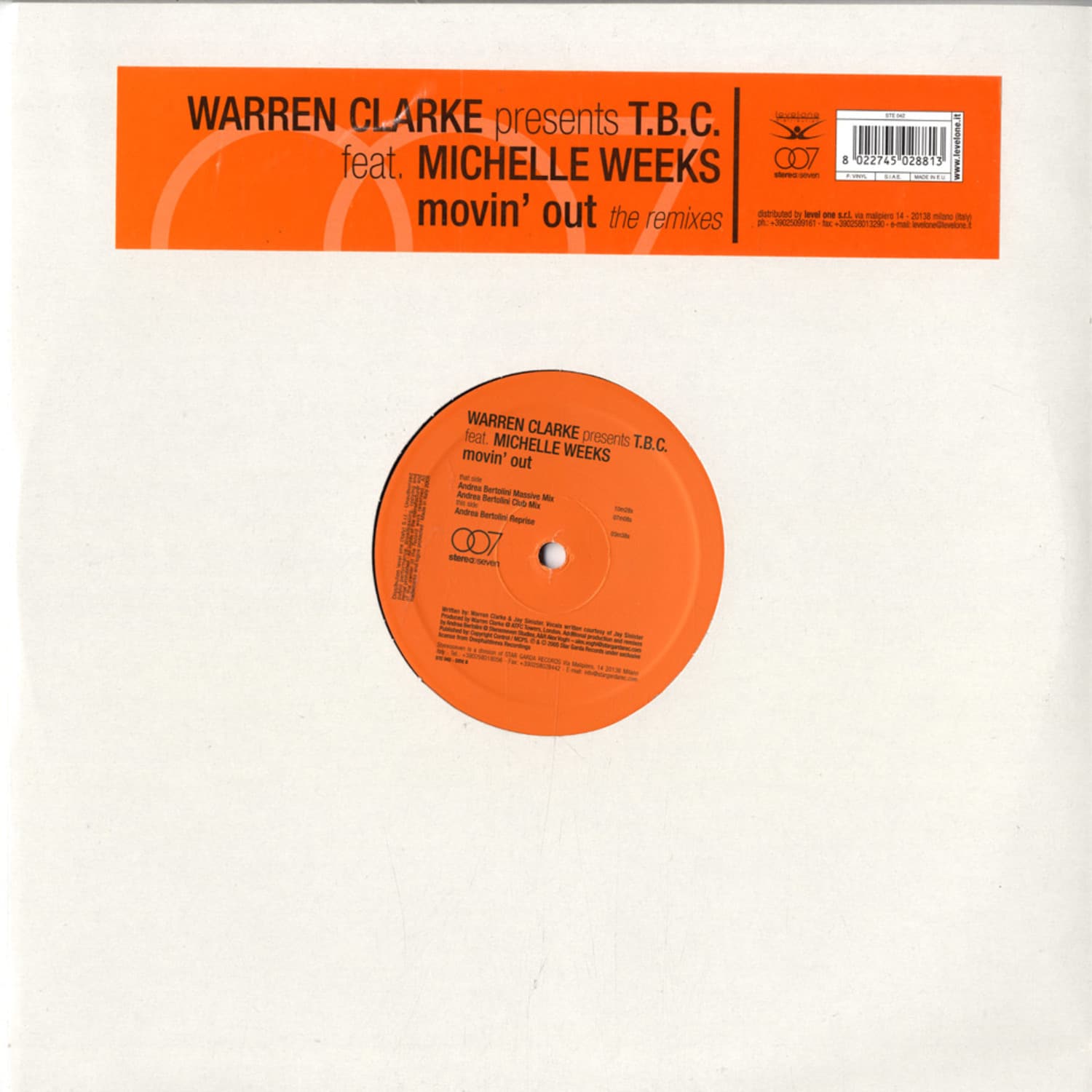 Warren Clarke presents T.B.C. feat Michelle Weeks - MOVIN OUT - THE REMIXES