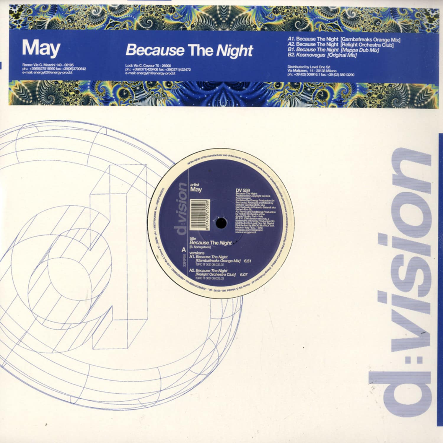 May - BECAUSE THE NIGHT / KOSMOVEGAS