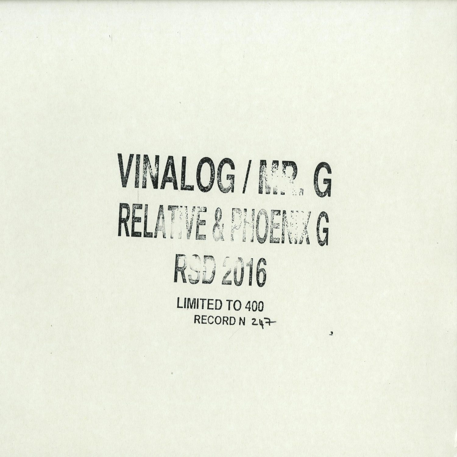 Vinalog / Mr. G - RELATIVE & PHOENIX G 004 