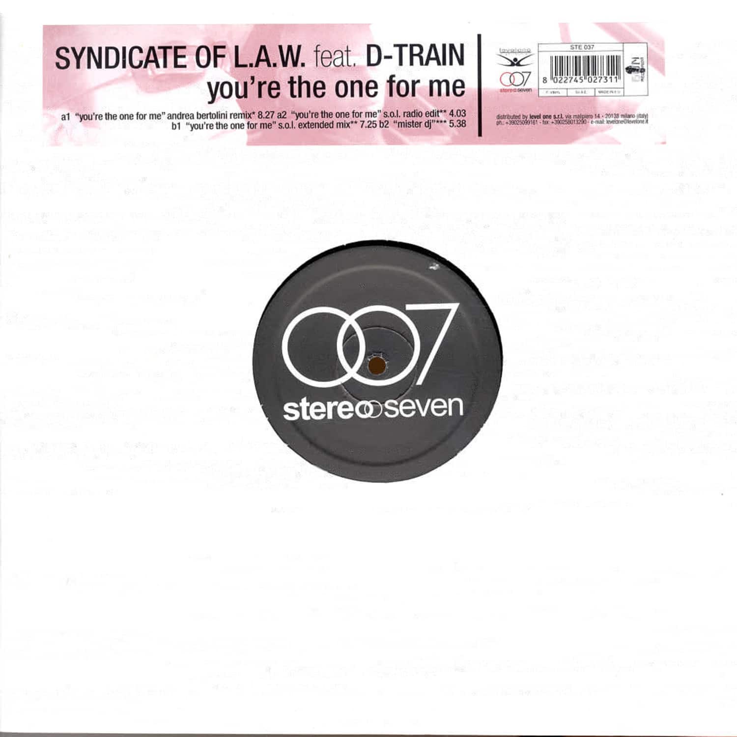 Syndicate Of Love - YOURE THE ONE FOR ME