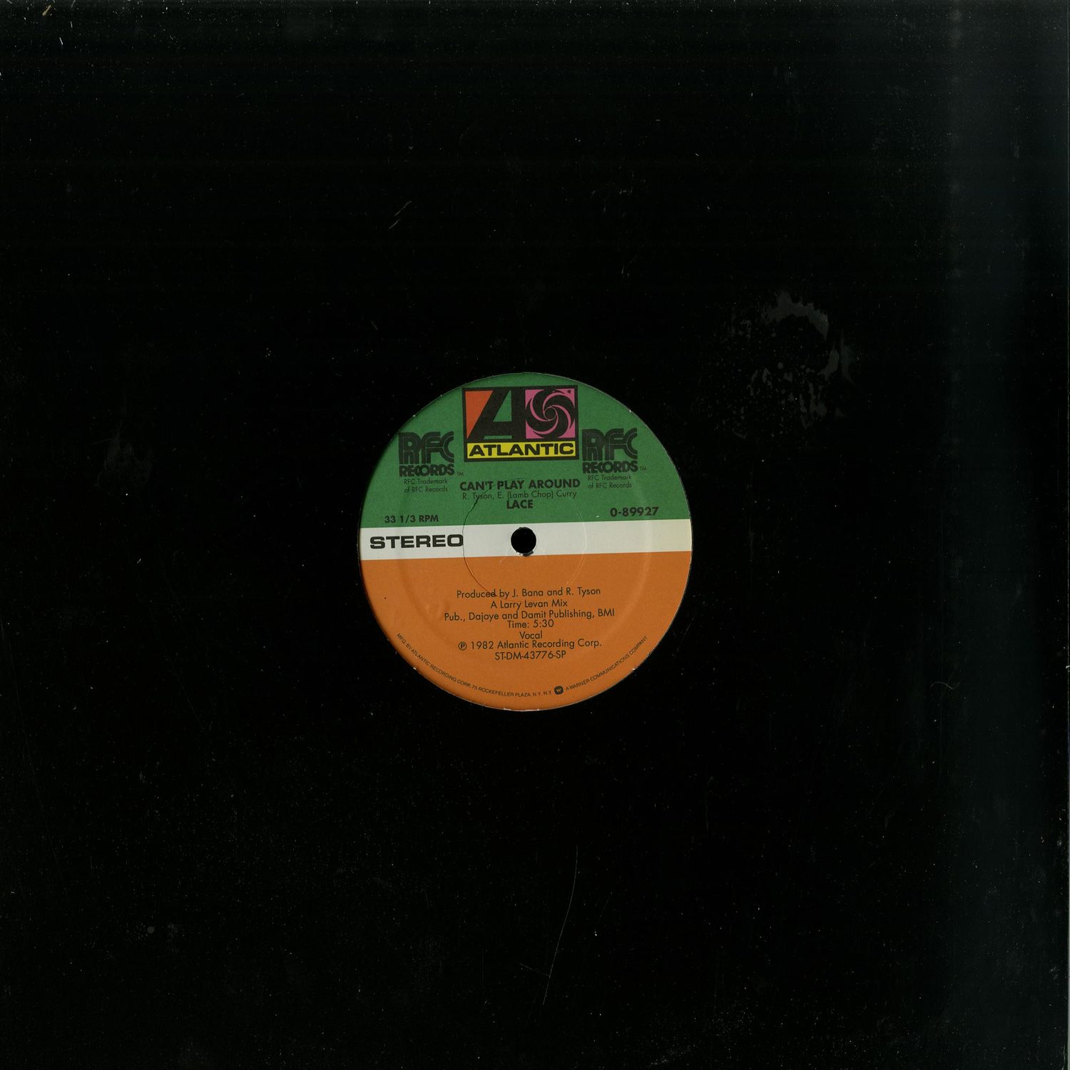 Lace - CANT PLAY AROUND / LARRY LEVAN MIXES