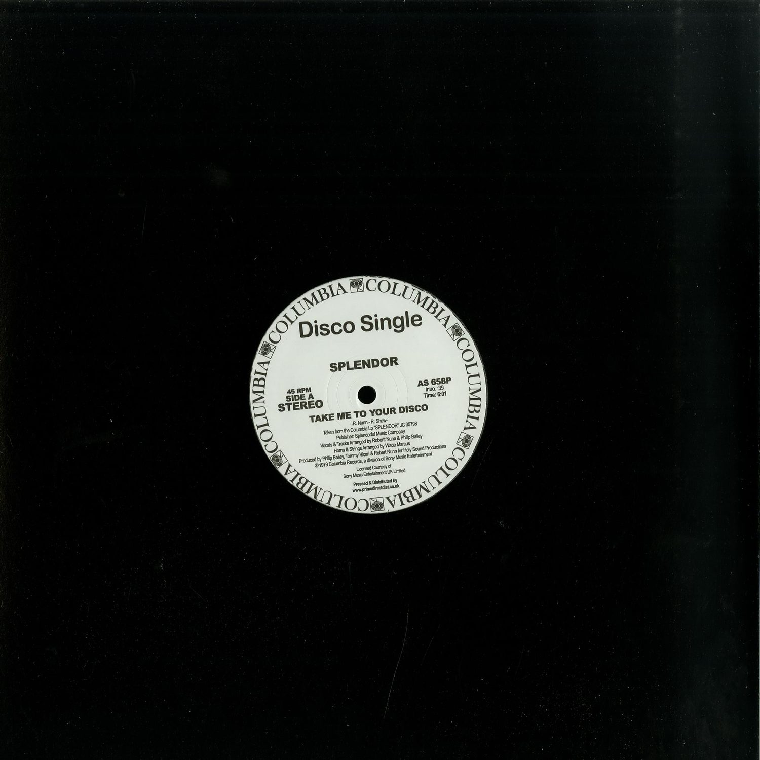 Splendor - TAKE ME TO YOUR DISCO / SPECIAL LADY