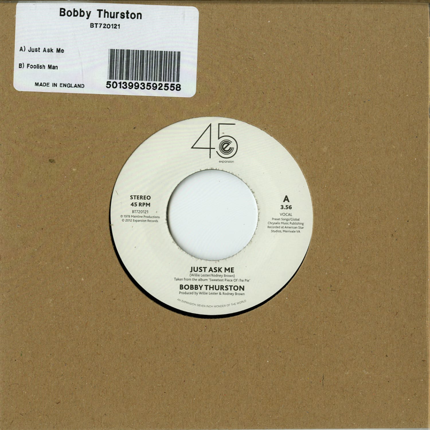 Bobby Thurston - JUST ASK ME / FOOLISH MAN 