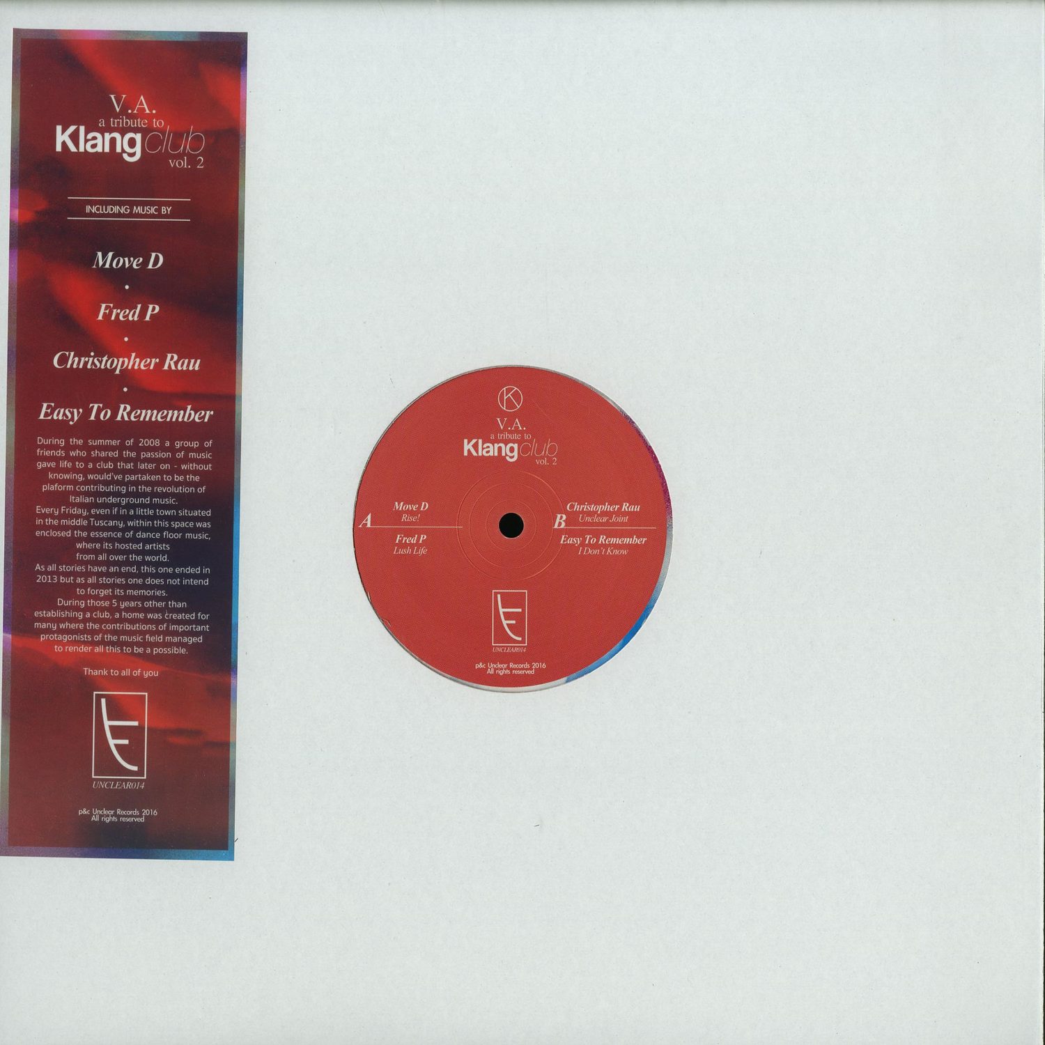 Move D, Fred P, Christoper Rau, Easy To Remember - A TRIBUTE TO KLANG CLUB VOL. 2