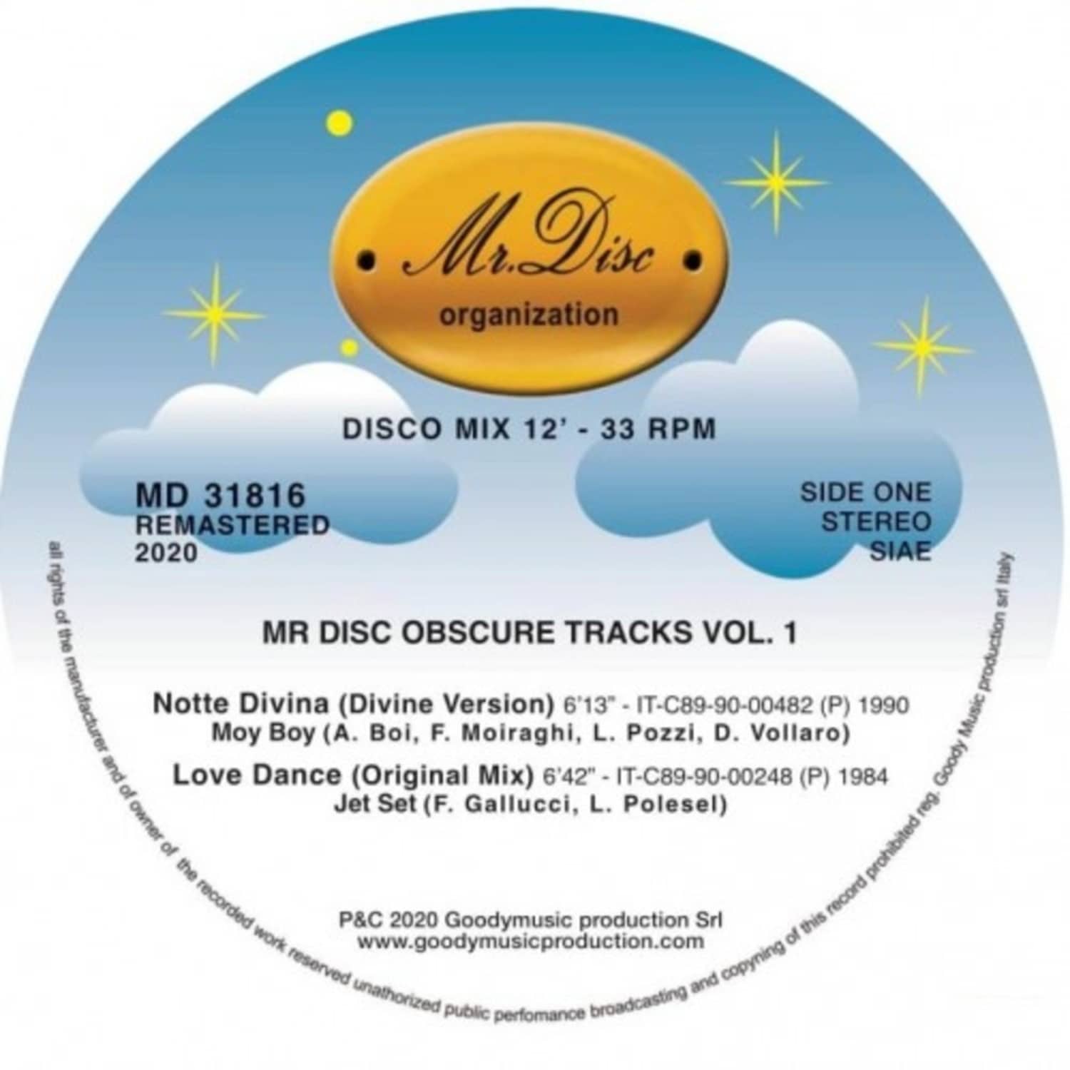 Moy Boy / Jet Set / Jimmy Ross / Stephany - MR DISC OBSCURE TRACKS VOLUME 1