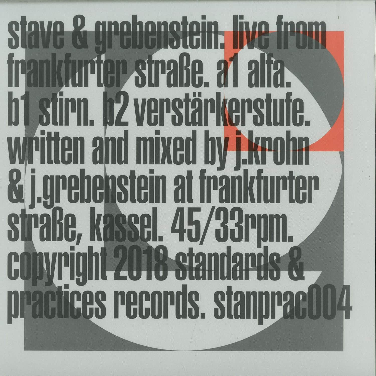 Stave & Grebenstein - LIVE FROM FRANKFURTER STRASSE