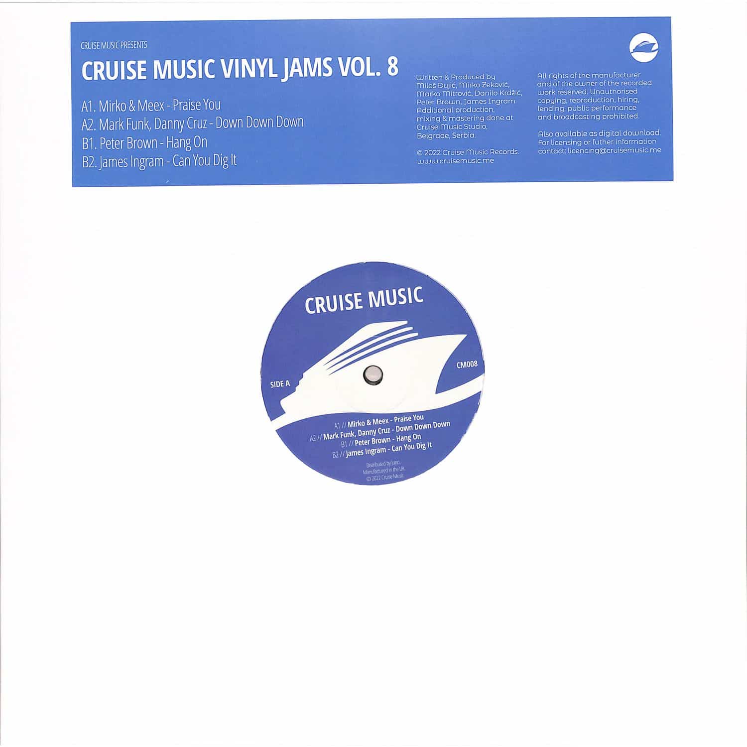 Mirko & Meex / Mark Funk / Danny Cruz / Peter Brown / James Ingram - CRUISE MUSIC VINYL JAMS VOL 8