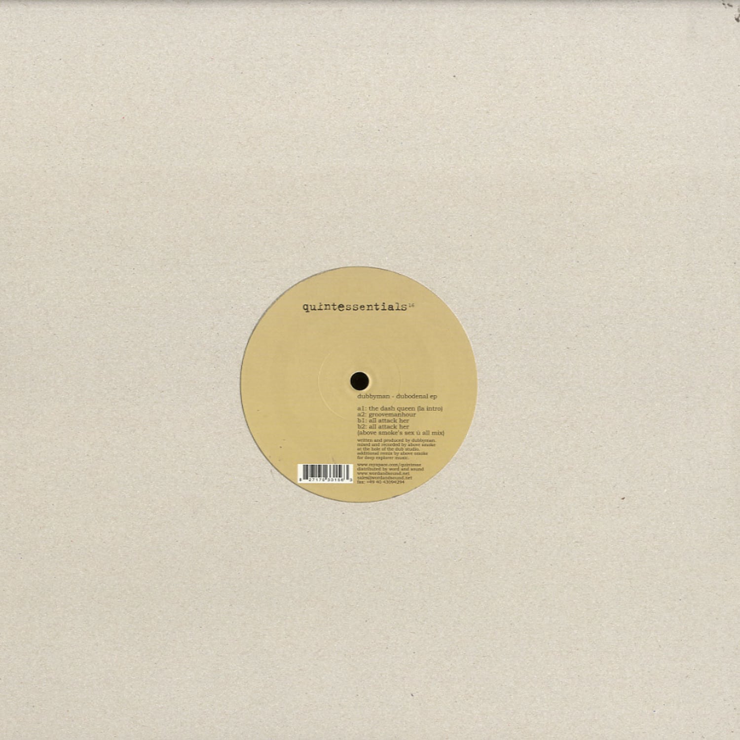 Dubbyman - DUBODENAL EP, ABOVE SMOKE RMX