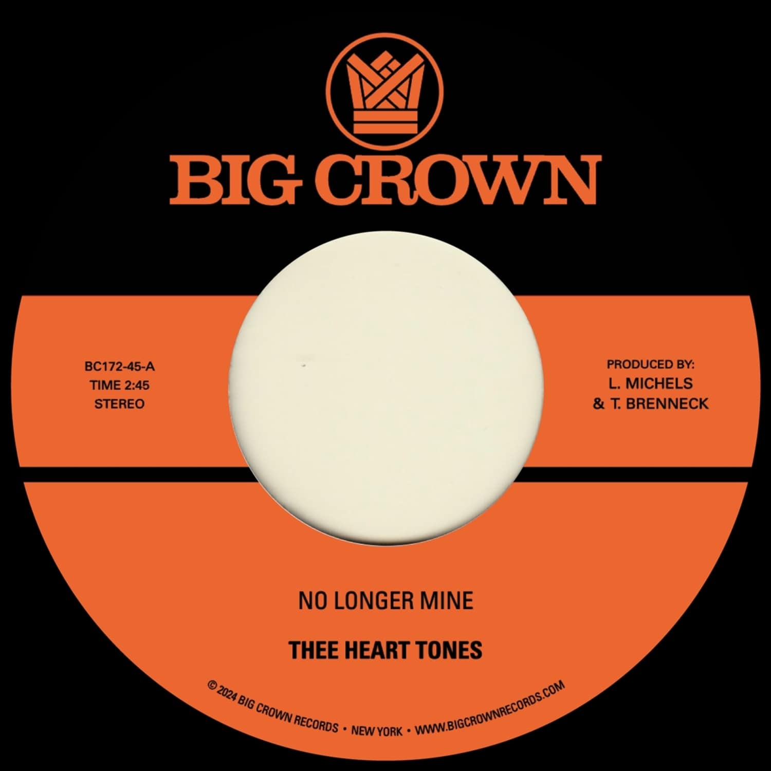 Thee Heart Tones - NO LONGER MINE / CRY MY TEARS AWAY 