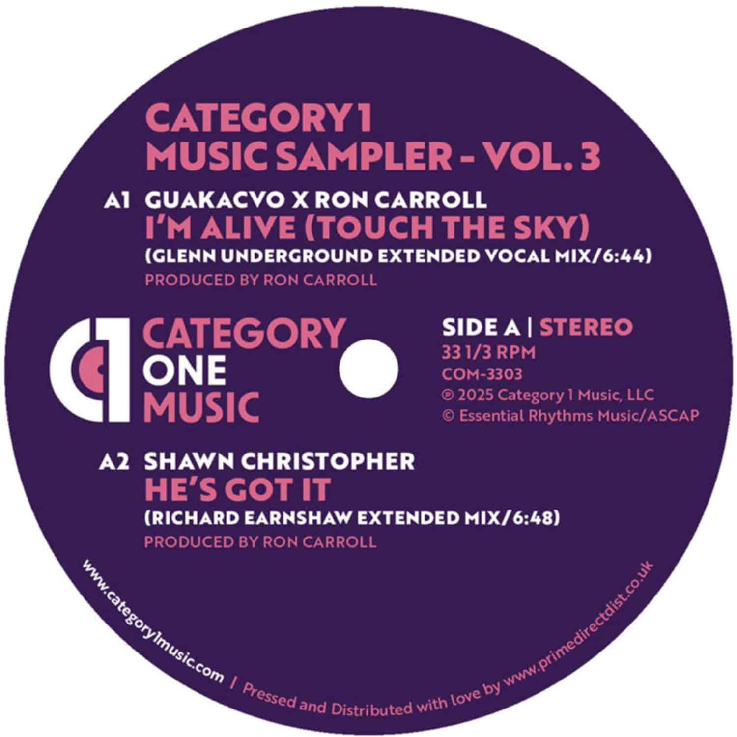 GU aka CVO x Ron Carroll... - CATEGORY 1 MUSIC SAMPLER - VOL. 3 - DEDICATED TO THE MEMORY OF RON CARROLL