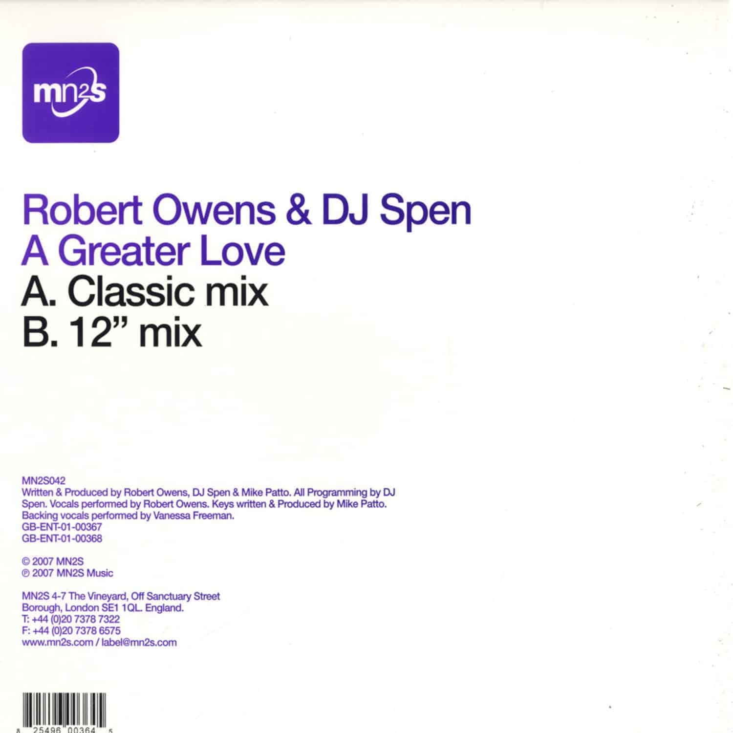Robert Owens & Dj Spen - A GREATER LOVE