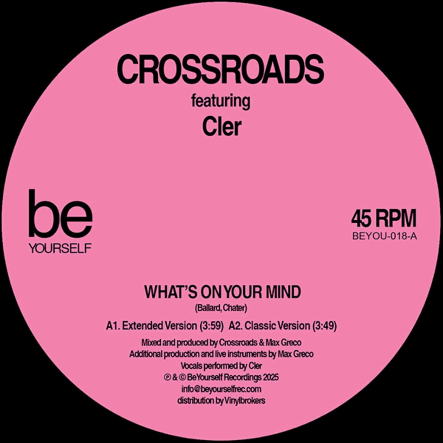 Crossroads feat. Cler - WHATS ON YOUR MIND / STILL IN LOVE