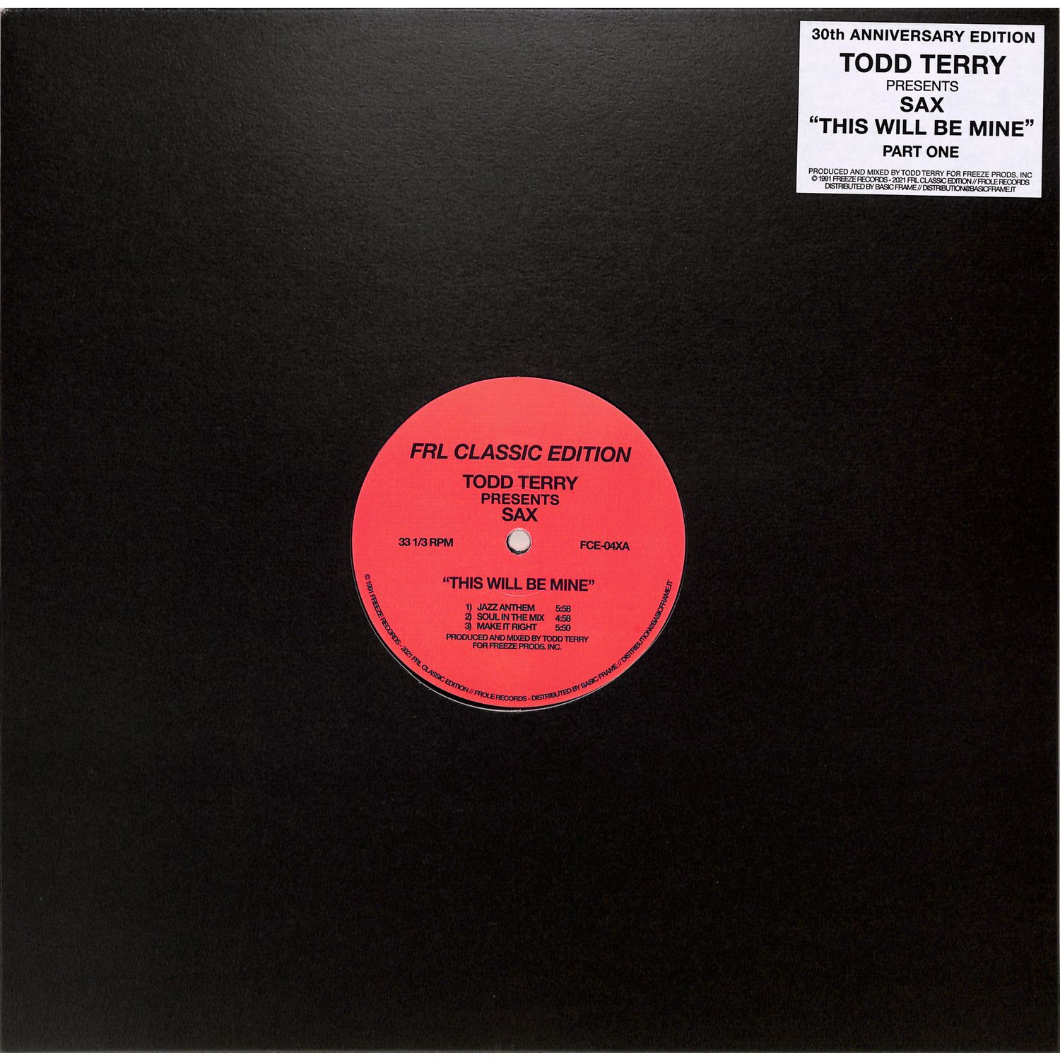 Todd Terry Presents Sax - THIS WILL BE MINE PT. 1 
