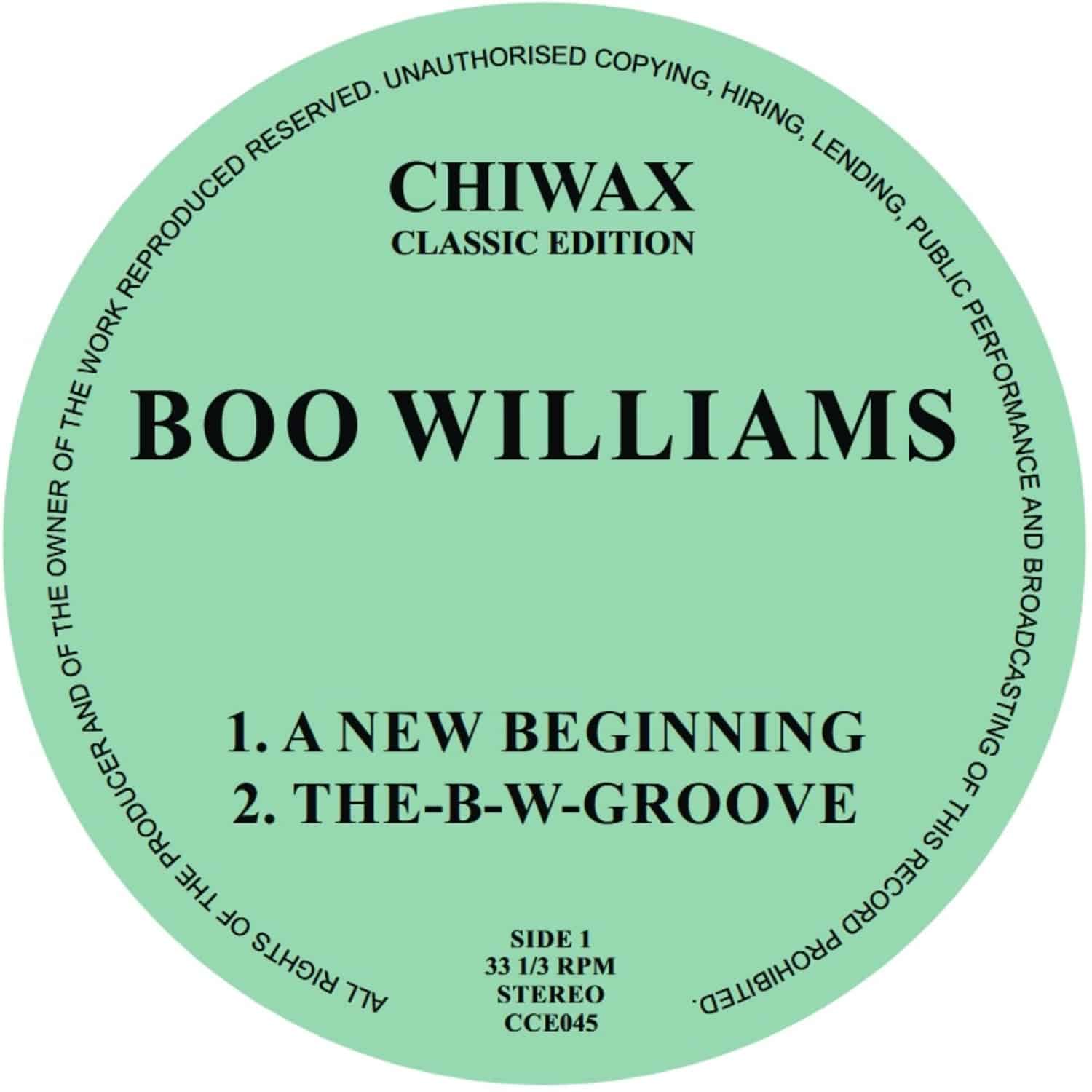 Boo Williams - A NEW BEGINNING